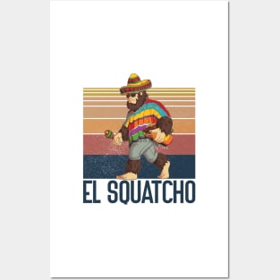 El Squatcho Poncho Western Bigfoot Sombrero Funny Sasquatch Posters and Art